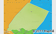 Physical Map of Nokou, political outside