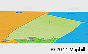 Physical Panoramic Map of Nokou, political outside