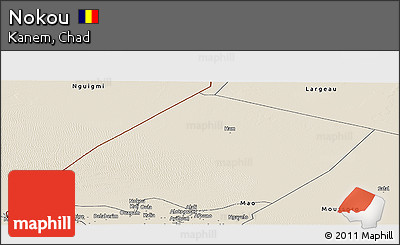 Shaded Relief Panoramic Map of Nokou