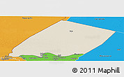 Shaded Relief Panoramic Map of Nokou, political outside