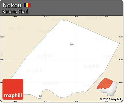 Classic Style Simple Map of Nokou, single color outside