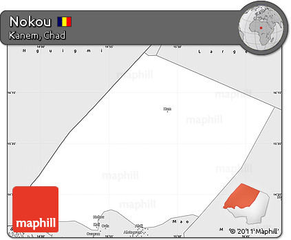 Silver Style Simple Map of Nokou