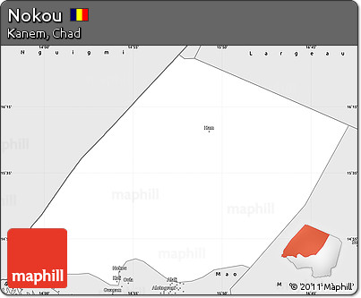 Silver Style Simple Map of Nokou