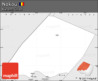 Silver Style Simple Map of Nokou