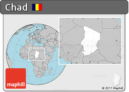 Blank Location Map of Chad, gray outside