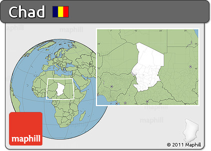 Blank Location Map of Chad, savanna style outside