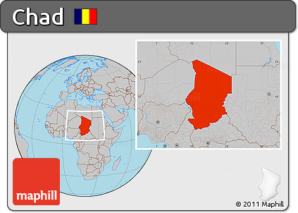 Gray Location Map of Chad