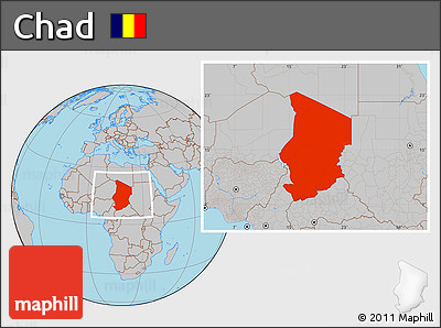 Gray Location Map of Chad