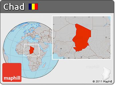 Gray Location Map of Chad