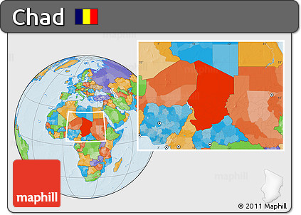 Political Location Map of Chad