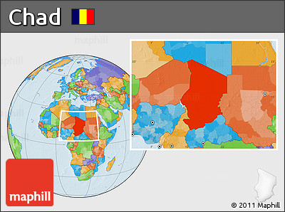 Political Location Map of Chad