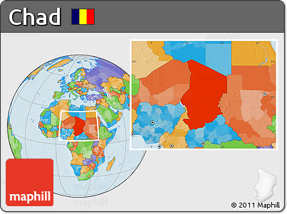 Political Location Map of Chad