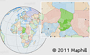 Political Location Map of Chad, lighten