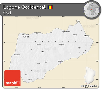 Classic Style Map of Logone Occidental, single color outside