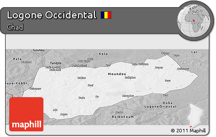 Gray Panoramic Map of Logone Occidental