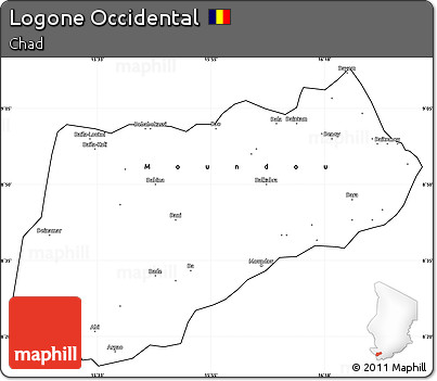 Blank Simple Map of Logone Occidental, cropped outside