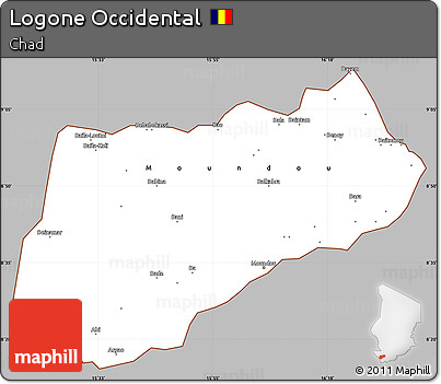Gray Simple Map of Logone Occidental, cropped outside