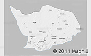 Gray 3D Map of Baibokoum, single color outside