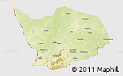 Physical 3D Map of Baibokoum, cropped outside