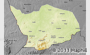 Physical 3D Map of Baibokoum, darken, desaturated