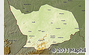 Physical 3D Map of Baibokoum, darken