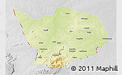 Physical 3D Map of Baibokoum, lighten, desaturated