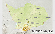 Physical 3D Map of Baibokoum, lighten, semi-desaturated
