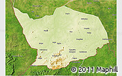 Physical 3D Map of Baibokoum, satellite outside