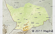 Physical 3D Map of Baibokoum, semi-desaturated