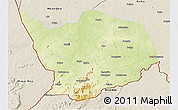 Physical 3D Map of Baibokoum, shaded relief outside