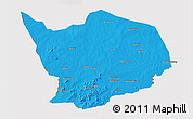 Political 3D Map of Baibokoum, cropped outside