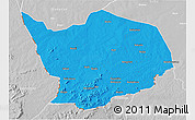 Political 3D Map of Baibokoum, lighten, desaturated