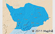 Political 3D Map of Baibokoum, lighten