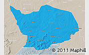 Political 3D Map of Baibokoum, lighten, semi-desaturated
