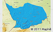 Political 3D Map of Baibokoum, physical outside