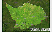 Satellite 3D Map of Baibokoum, darken