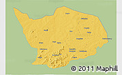 Savanna Style 3D Map of Baibokoum, single color outside
