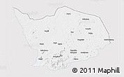 Silver Style 3D Map of Baibokoum, single color outside