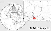 Blank Location Map of Baibokoum, within the entire country
