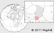 Blank Location Map of Baibokoum, highlighted country, within the entire country
