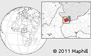 Blank Location Map of Baibokoum, highlighted country, highlighted parent region