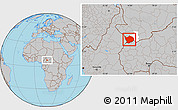 Gray Location Map of Baibokoum, highlighted parent region