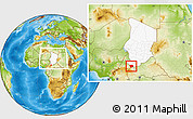 Physical Location Map of Baibokoum, highlighted country, within the entire country