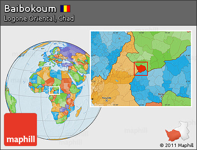 Political Location Map of Baibokoum