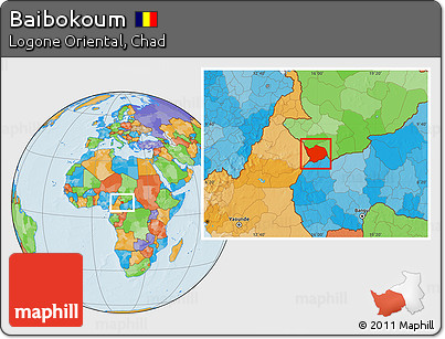 Political Location Map of Baibokoum