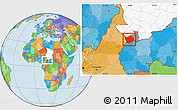 Political Location Map of Baibokoum, highlighted country, highlighted parent region