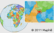 Political Location Map of Baibokoum
