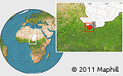Satellite Location Map of Baibokoum, highlighted country, highlighted parent region