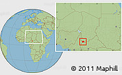 Savanna Style Location Map of Baibokoum, within the entire country