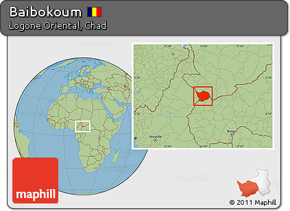 Savanna Style Location Map of Baibokoum